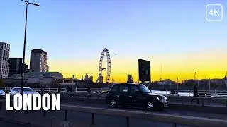 Experience a Sunset Walking Tour of London from Waterloo Bridge to South Bank - Christmas 2022 4K