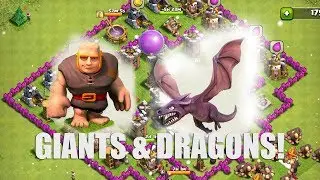 Clash Of Clans - who beat this troll base GIANT VS DRAGON??