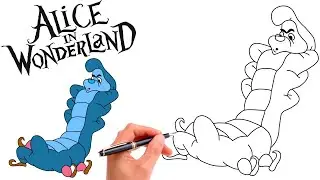 How To Draw a CATERPILLAR // FROM ALICE IN WONDERLAND // Step-By-Step