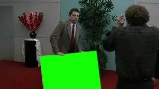 Mr Bean shows painting to David Langley (Bean Movie 1997) |Green Screen