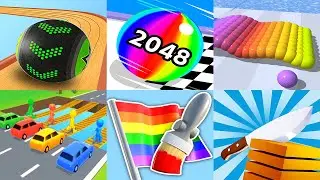 Going Balls VS Ball Run 2048 Canvas Run Shape-Shifting Flag Painters Slice it All