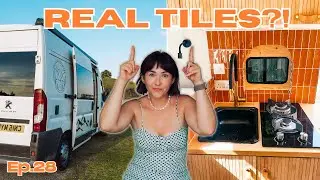 Real Tiles in a Van Kitchen &ndash; Will They Stay?  - Van Conversion Ep. 28 - Peugeot Boxer
