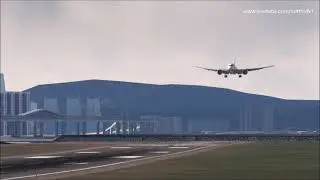 PMDG 777 MSFS2020 Eva 801 landing at Macau with rnp approach rwy 16