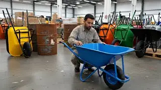 How Old Oil Drums Are Transformed Into Heavy-Duty Wheelbarrows | Manufacturing & Factory Process