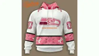Seattle Seahawks Breast Cancer Personalized Pink White 3D Hoodie