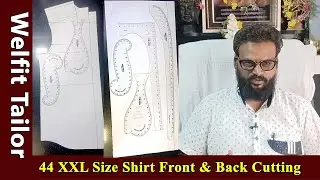 மிக எளிமையான முறையில் 44 XXL Size Shirt Front & Back Cutting for Beginners | Welfit Tailor