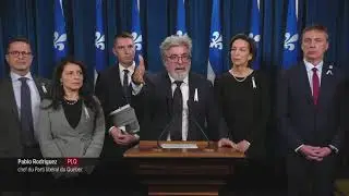 Press conference with Andr&eacute; Fortin, Marc Tanguay, whip Fr&eacute;d&eacute;ric Beauchemin, Ms. Michelle Setlakwe...