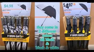 The Home Depot Firm Grip Golf Umbrella in All Black