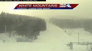 Timelapse: Snow at Sunrise Ski Resort in the White Mountains