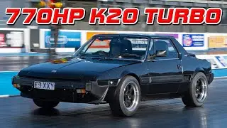 Fiat X1/9 с двигателем K20 Turbo мощностью 770 л.с.! Уличный автомобиль разгоняется до 9 секунд.