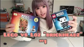 Lego 41594 Vs Loz Brickheadz Speed Building + Review + Comparison [中文字幕】樂高41594 vs Loz俐智方頭大比拼
