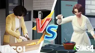 Cooking pasta with cheese | Eating food | Washing dishes | The Sims 4 2014 VS InZOI 2025