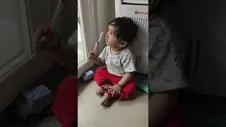 #8 month cute baby playing with toothbrush# Indian baby #indian boy # Love