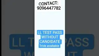 LL TEST PASS WITHOUT CANDIDATE IN 5 MINUTE whatsapp 9096447782