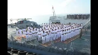 Malaysia & Indonesia NAVY pray together at sea during their joint war exercise