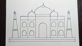 Taj Mehal drawing for beginners step by step By JAMIL ASHFAQ OFFICIAL