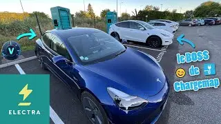 On teste l'expérience de recharge chez @Electra avec la Tesla Model3 !