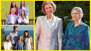 💕❤️Королева София и король Карлос с маленькими инфантами Еленой, инфантой Кристиной и принцем Фил...