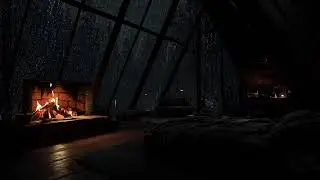 Inside a Quiet Forest Cabin While Rain Softly Covers the Long Night Outside