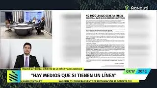Ministro de la Ni&ntilde;ez critica a los medios de comunicaci&oacute;n