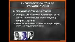 La philosophie africaine  Controverse autour de l'ethnophilosophie