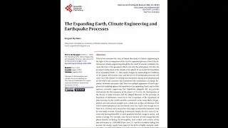 2024 The Expanding Earth, Climate Engineering and Earthquake Processes ojer2024133 32740305