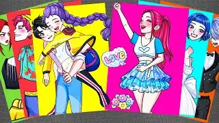 [🐾Paper DIY🐾] HUNTRIX MIRA Admire Cute Couple RUMI and JINU SAJA BOYS 💗 KPOP Demon Hunters Stickers