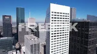 downtown houston tx usa skyscrapers and towers, aerial view
