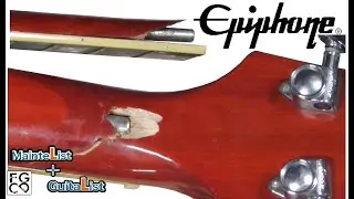 ネックが完全に折れたギターをボリュートで強度を上げ修復し綺麗にしました / Epiphone LesPaul Standard