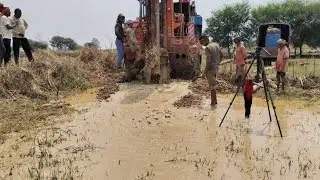 Borewell Drilling Farming Side || 75 फीट मे फूल 32Hp पानी || Guru Tubewell Boring Machine