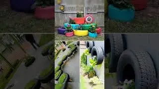 3 ideas of tyre gardening. #gardeningideas #part1  #plantscorner #gardening #gardeningtips #shorts
