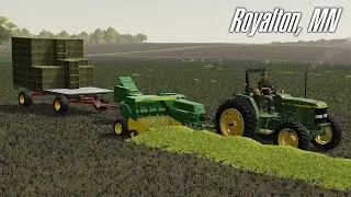 LOVE the small bales! John Deere 348 baler - Precision Farming on Royalton, MN! - EP13