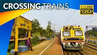 Perfect Crossing Trains :: Howrah Division Passing Train in Opposite Direction :: Bally Station