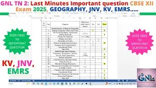 Last Minutes Important question CBSE XII Exam 2025, GEOGRAPHY, JNV, KV, EMRS