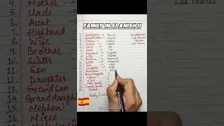Family Vocabulary in Spanish #music #oldschool #education #spanish #spanishlessons #trendingshorts