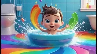 Splish, Splash, A Rainbow Bath | Color Learning Song for Kids | Nursery Rhymes and Baby Songs