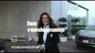 lisa vanderpump In Open White Shirt With A Blue Jeans With A Black Suit With A Belt 