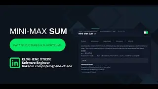 SOLVED & EXPLAINED -  Mini Max Sum JavaScript  |  Data Structures & Algorithm