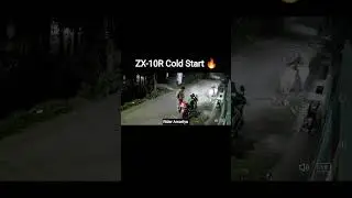 ZX-10R cold start🔥 Raw CCTV footage✅ #zx10r #kawasaki #shorts