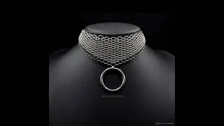 Arcane Accessories Dragonscale O ring Choker at NicheNoire