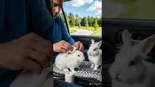 A kind hearted man rescue a rabbit on the road