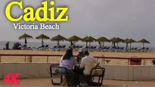 CADIZ, SPAIN 🇪🇸 WATERFRONT BEACH 🏖️ - 4K VIRTUAL WALKING TOUR
