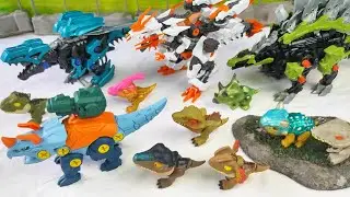Let's Review dinosaurs Robot Mozasaur, Triceratop, stegosaur, parasaurolopus, Velociraptor, T-Rex 30