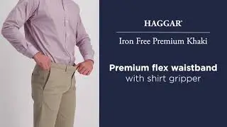 Haggar Men's Iron Free Premium Khaki Straight Fit Flat Front Flex Waist Casual Pant Reviews