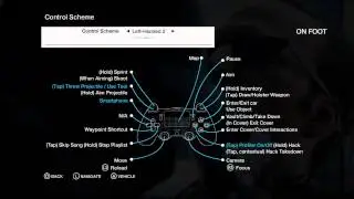 WATCH DOGS - Dual Shock 4 Control Scheme Button Layout: (On Foot & Vehicle) Right & Left Handed PS4