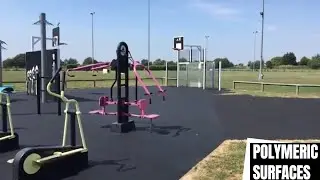 Wetpour Surface Installation at an Outdoor Gym in Cambridgeshire | Wetpour Surfacing