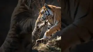 What Happens When a Cat Meets a Tiger? #nature #cat #wildlife