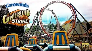 June 2023 Copperhead Strike Roller Coaster On Ride 4K POV Carowinds
