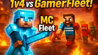 1v4 Clutch Against GamerFleet on MC Fleet Server! (BedWars INSANE Fight)