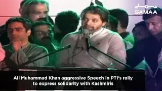 Ali Muhammad Khan aggressive Speech in PTI's rally to express solidarity with Kashmiris